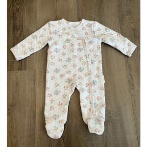 Shabby Chic Quilted Floral Long Sleeve Onesie Sleeper